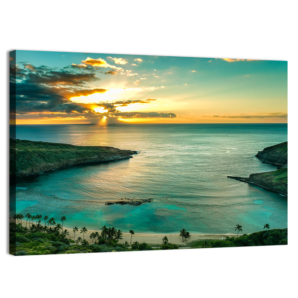 Sunrise Over Hanauma Bay Wall Art, canvas print, landscape