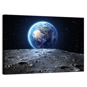 Blue Earth From Moon Wall Art