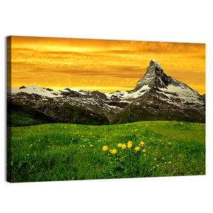 Matterhorn in the sunset at Swiss Alps Wall Art