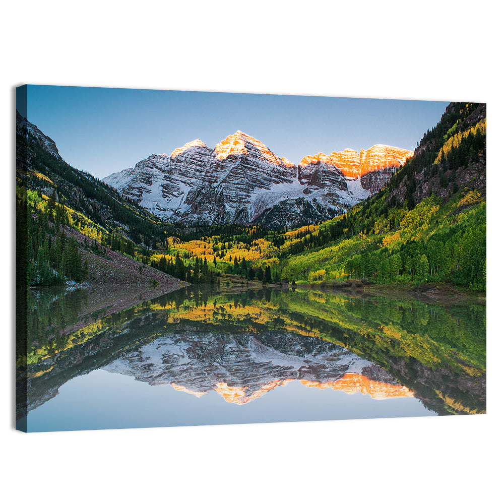 Maroon Bells Sunrise Reflection Wall Art