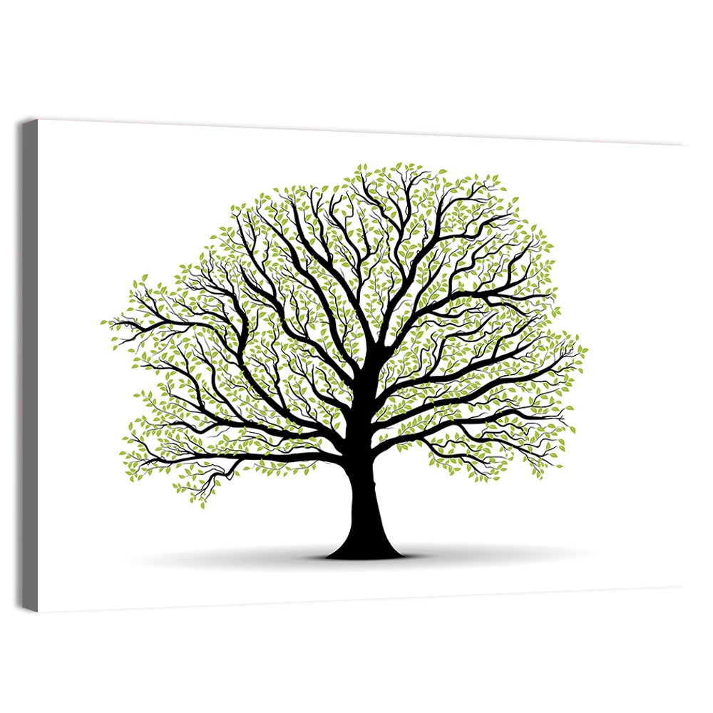Deciduous Tree Silhouette Wall Art, canvas print, landscape