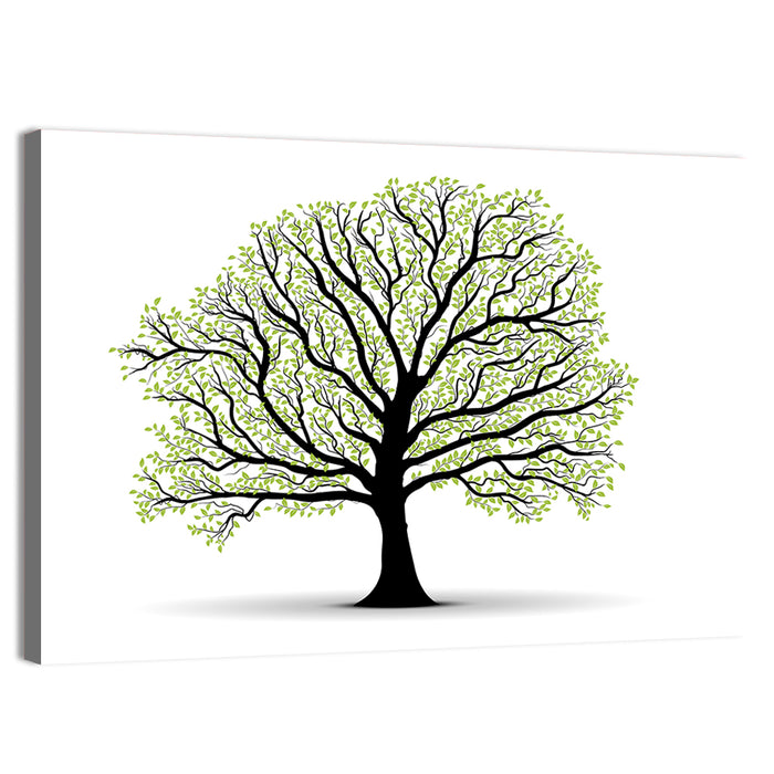 Deciduous Tree Silhouette Wall Art as a canvas print