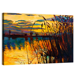 Lake On Sunset Wall Art