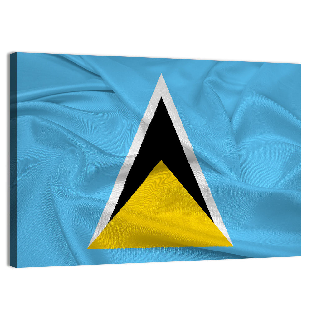 Saint Lucia Flag Geometric Design Wall Art, canvas print, landscape