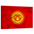Kyrgyzstan Flag with Tunduk Emblem Canvas Wall Art