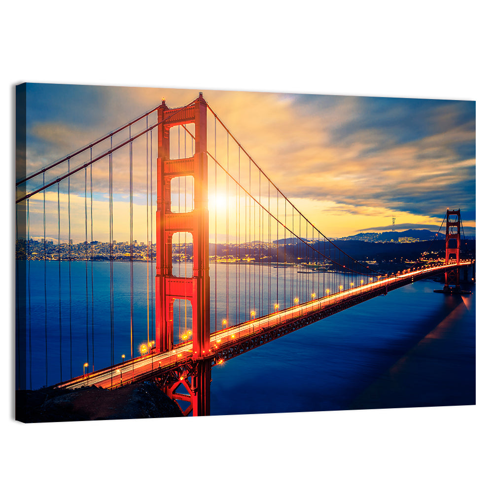 Sunrise Over Golden Gate Bridge Wall Art