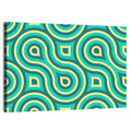 Retro Teal Geometric Pattern Wall Art