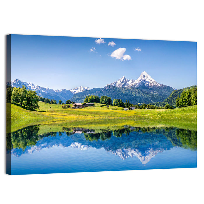 Watzmann Reflection at Ramsau Wall Art as a canvas print