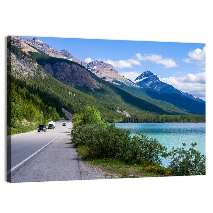 Waterfowl at Banff Lake Wall Art as a canvas print