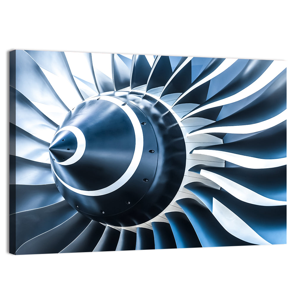 Blue Jet Turbine Blades Closeup Wall Art