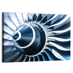 Blue Jet Turbine Blades Closeup Wall Art