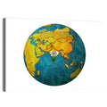 India on Globe Wall Art