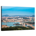 Haicang Suspension Bridge at Dusk Wall Art