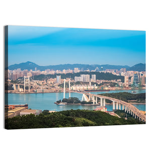 Xiamen Haicang Bridge At Dusk Wall Art