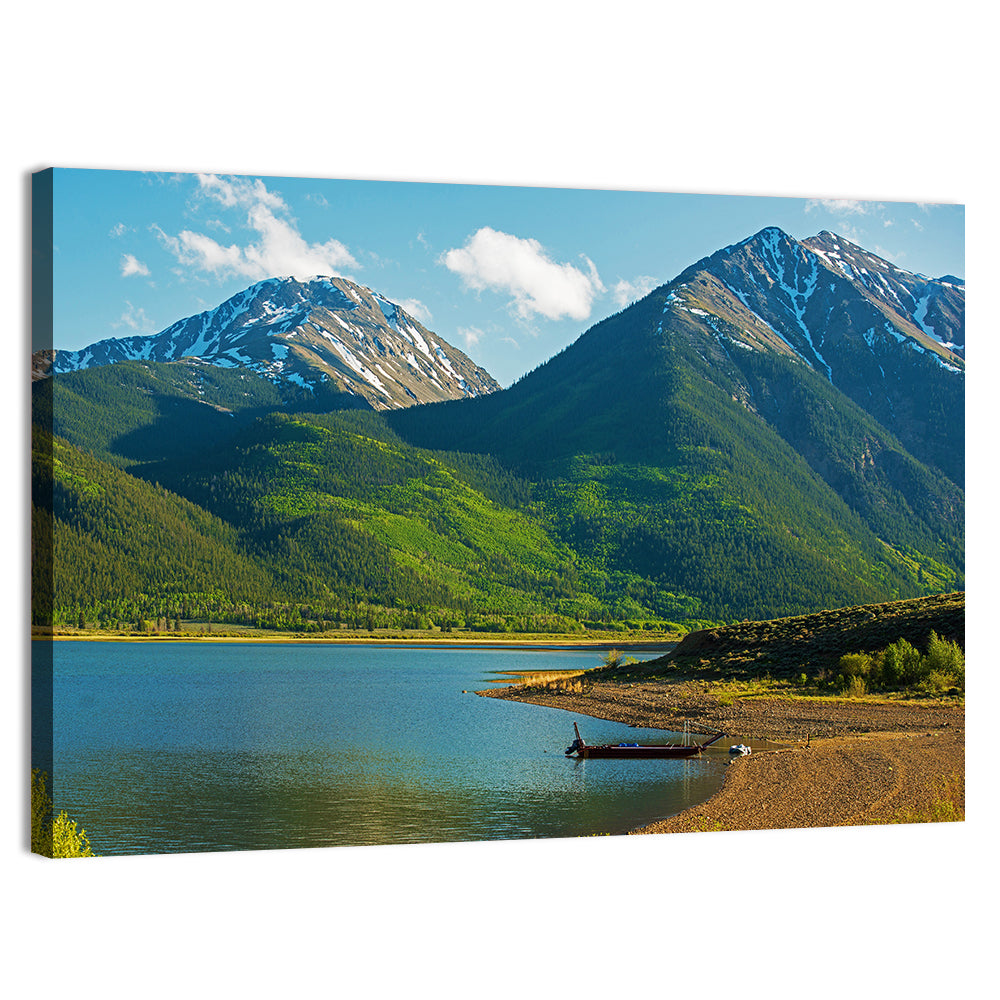 Snow-capped Peaks Over Twin Lakes Colorado Wall Art