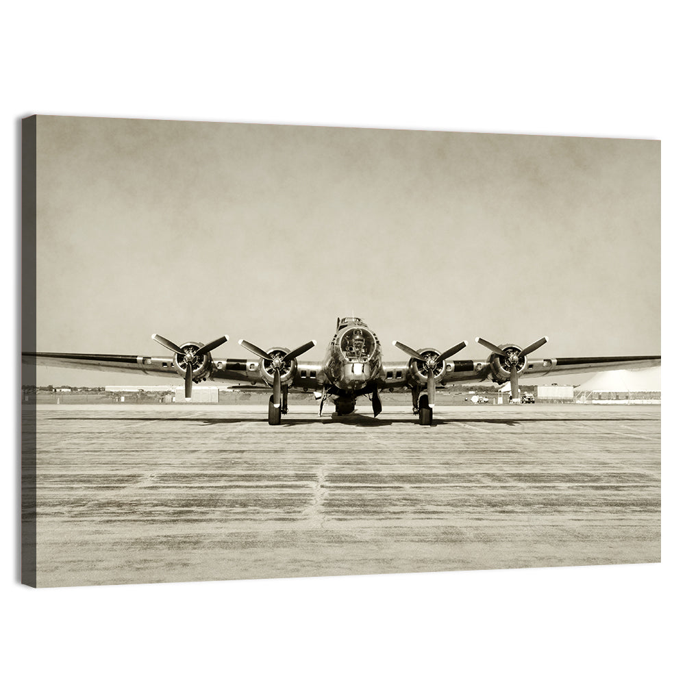 B-17 Bomber Front View Wall Art