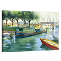 Watercolor Harbor Boats Wall Art