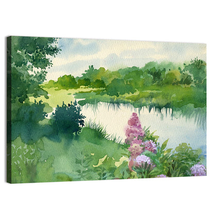 Watercolor River Wall Art