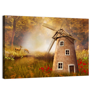 Autumnal Windmill Wall Art