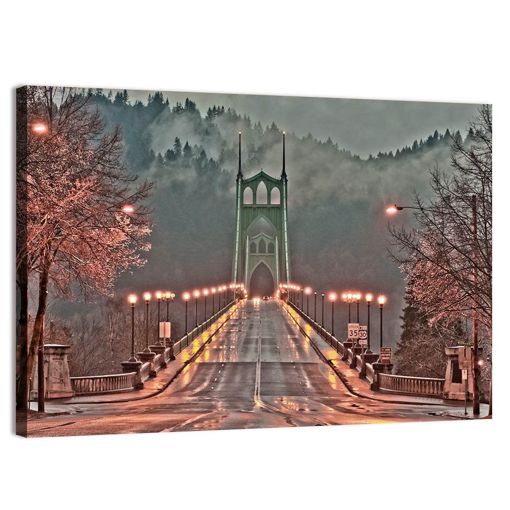 St. Johns Bridge at Dusk Wall Art