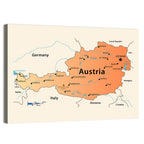 Austria Topographic Map Wall Art