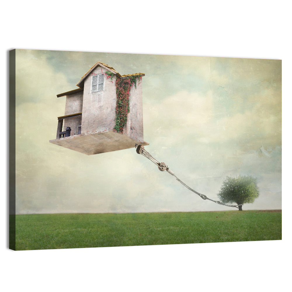 Floating House with Pulley Wall Art
