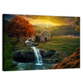Thatched Cottage by Mountain Stream Wall Art