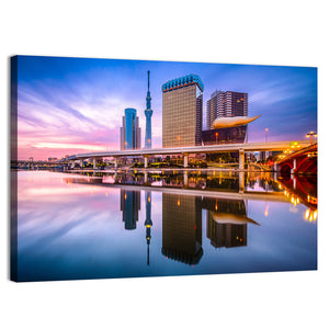 Tokyo Skyline & Sumida River At Dawn Wall Art