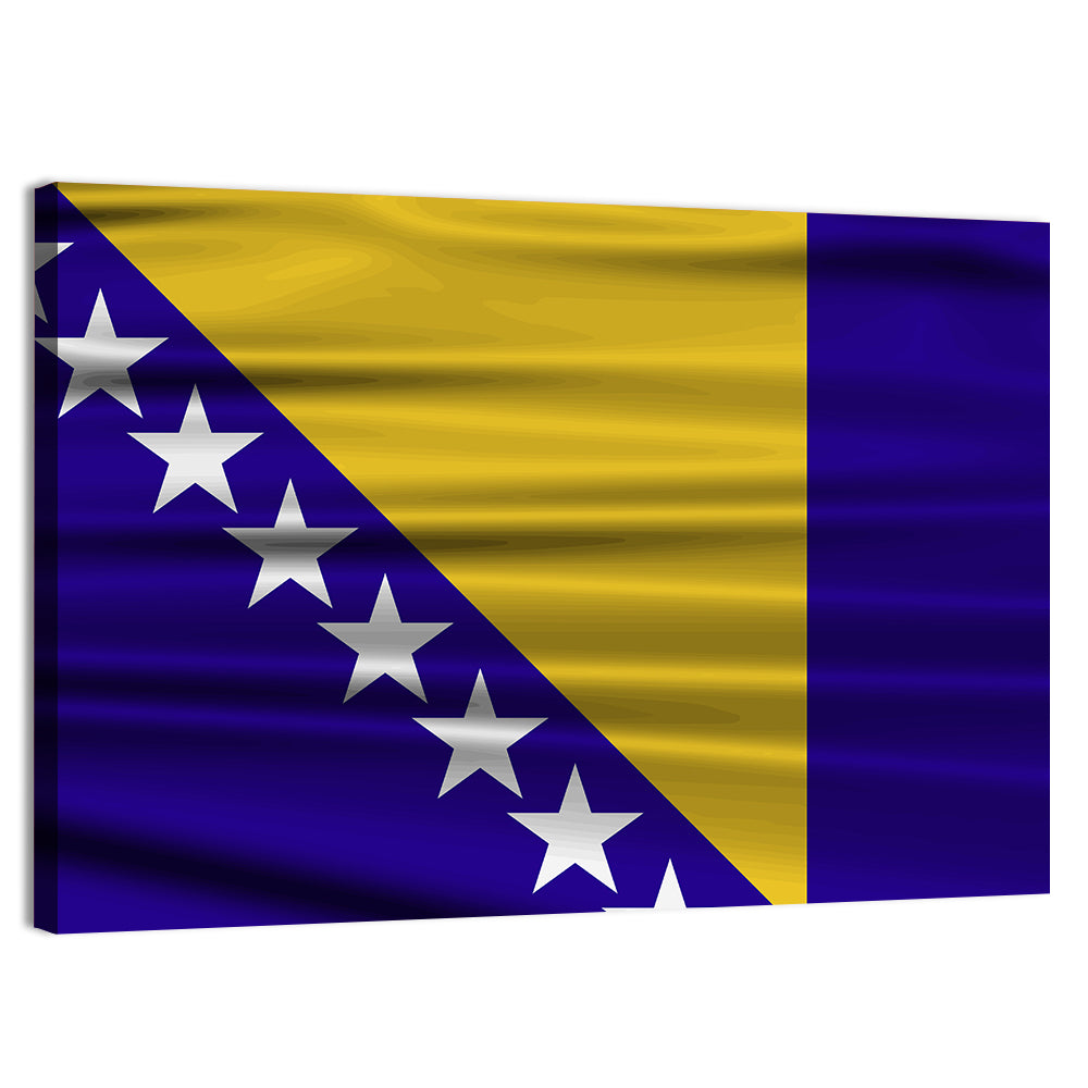 Bosnia and Herzegovina Flag Wall Art, canvas print, landscape