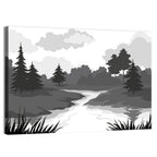 Winding River Silhouette Wall Art