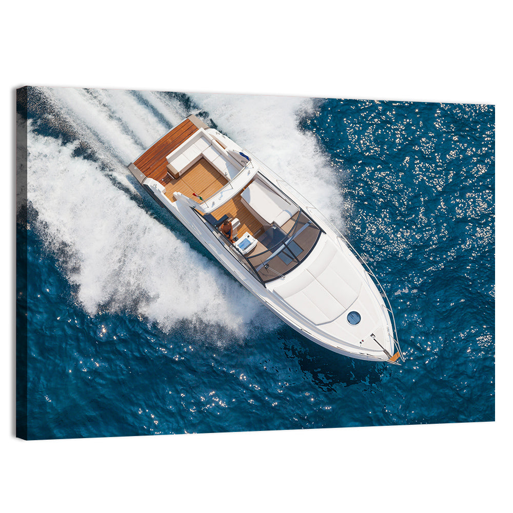 Motor Yacht from Above Wall Art