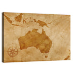 Vintage Grunge Map of Australia Wall Art