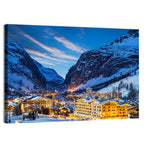 Twilight Ski Village in the French Alps Wall Art