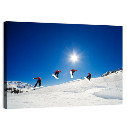 Snowboarder Going Over Jump Wall Art