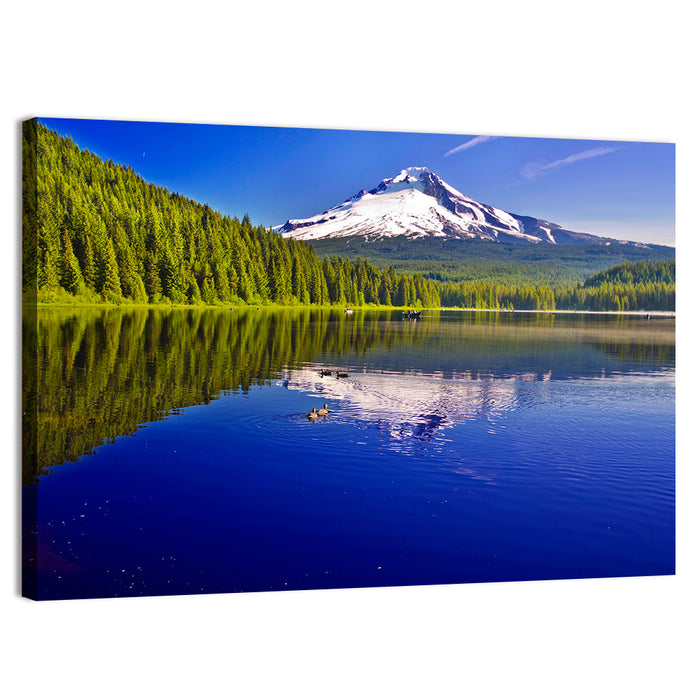 Mt Hood Reflected in Trillium Lake Wall Art as a canvas print