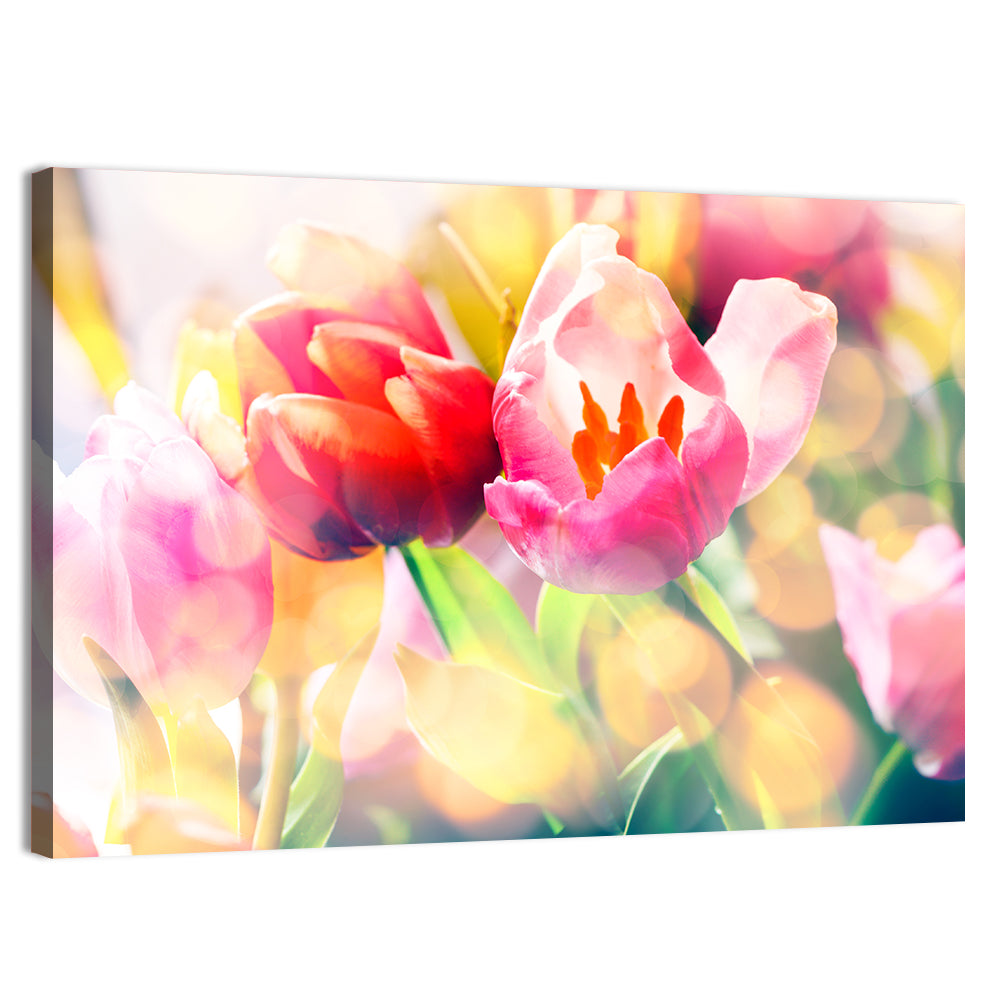 Artistic Spring Tulips Wall Art