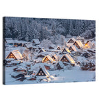 Shirakawa-go Lighted Village Wall Art