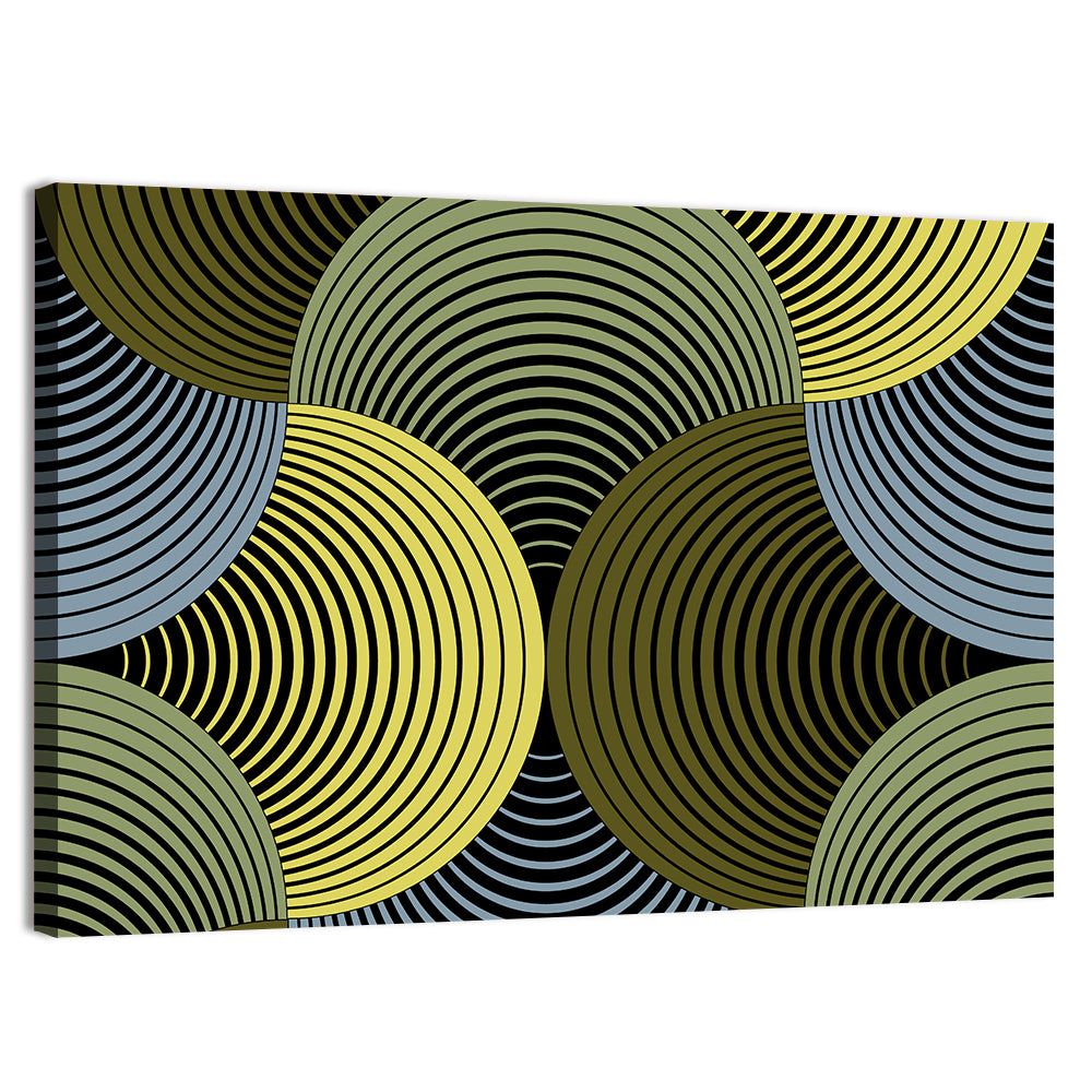 Olive and Yellow Petal Grid Wall Art, canvas print, landscape
