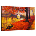 Autumn Bridge Over Golden Lake Wall Art