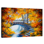 Autumn Forest Stone Bridge Wall Art