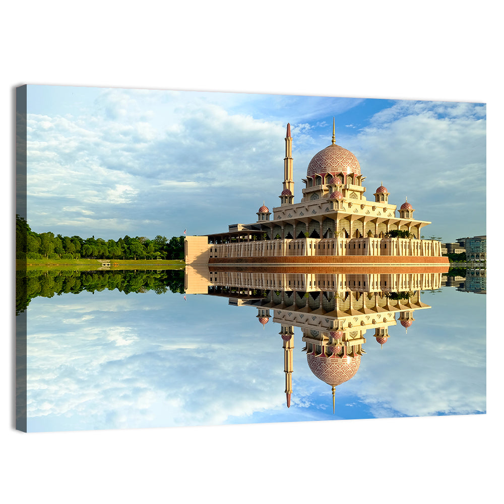 Putra Mosque Reflection, Putrajaya Wall Art, canvas print, landscape