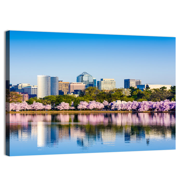 Tidal Basin Washington D.c. Cherry Blossoms Wall Art as a canvas print