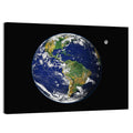 America from Space with Moon Wall Art