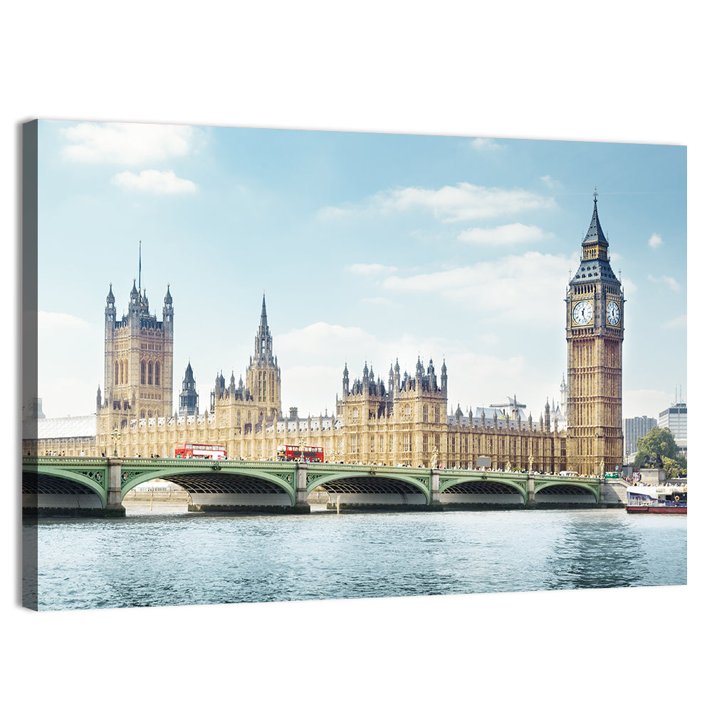 Westminster Bridge and Big Ben Wall Art, canvas print, landscape
