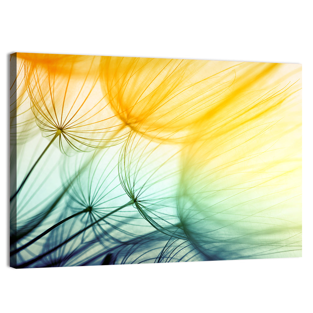 Sunlit Dandelion Seed Macro Wall Art