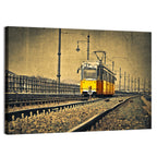 Yellow Tram No. 2 on Tracks Wall Art