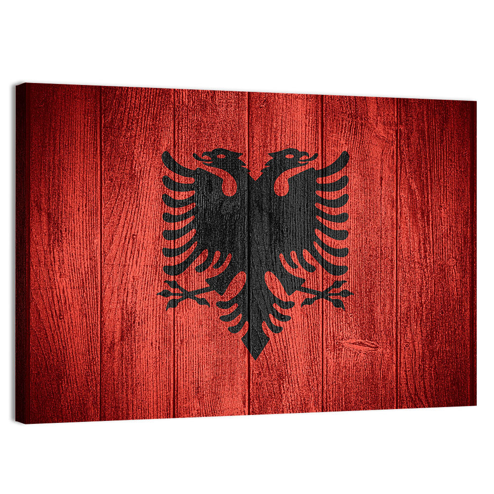 Albanian Flag Emblem Wall Art