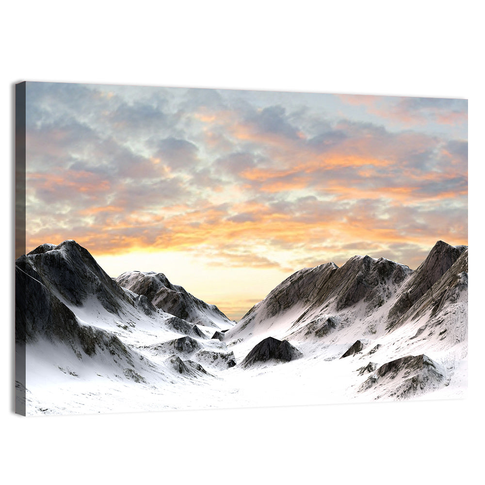 Snowy Mountain Peak Wall Art, canvas print, landscape