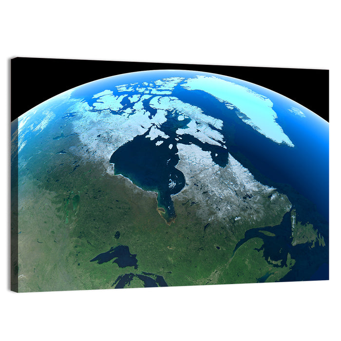 Canada and Greenland from Orbit Wall Art as a canvas print