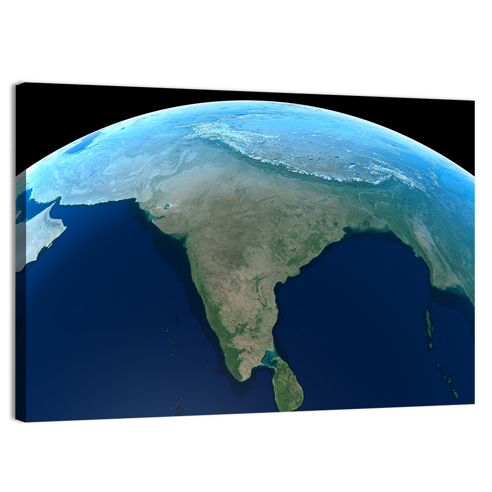 India from Space Wall Art